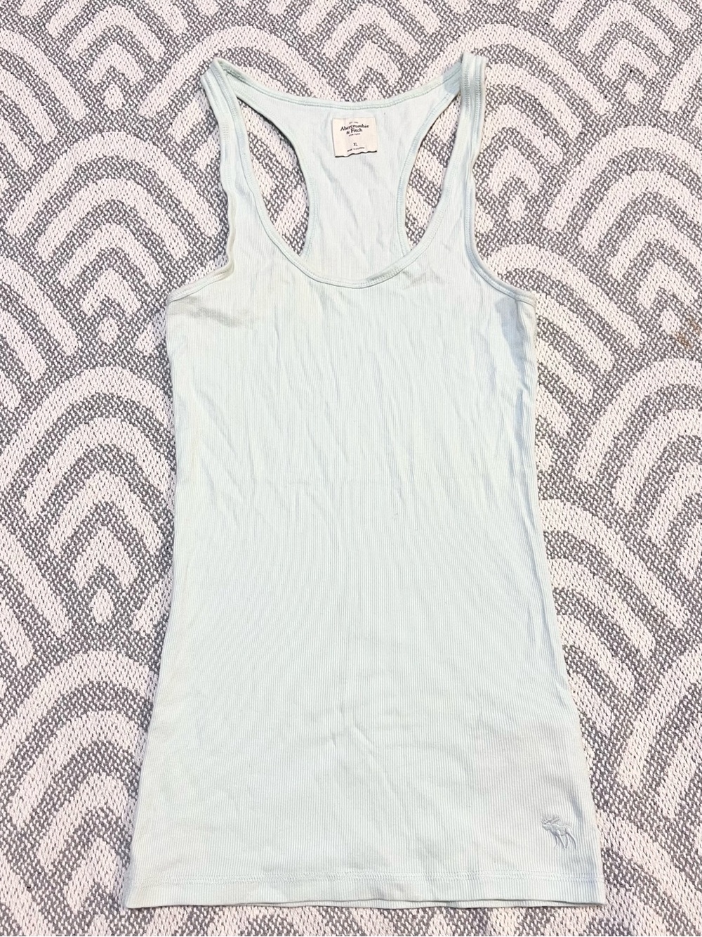Abercrombie & Fitch Light Blue Ribbed Racer Back Tank Top XL